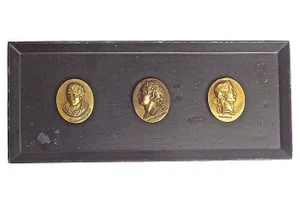Vintage Steel & Brass Intaglio Wall Plaque