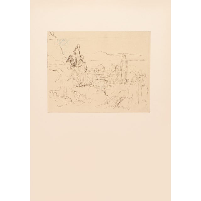1950s 1959 After Pierre Puvis De Chavannes Pierre, Sketch for the Mural "Greek Colony", Hungarian Print For Sale - Image 5 of 5