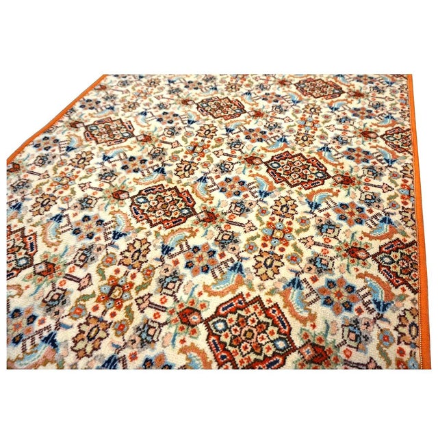 Orange Vintage Persian Tabriz Taba Tabai Wool 3x10 Orange & Ivory Handmade Runner Rug #1144064 For Sale - Image 8 of 11