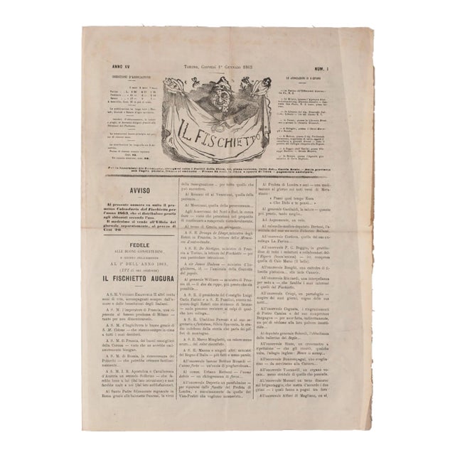 Unknown - Il Fischietto (the Whiste) Original Lithograph - 1863 For Sale