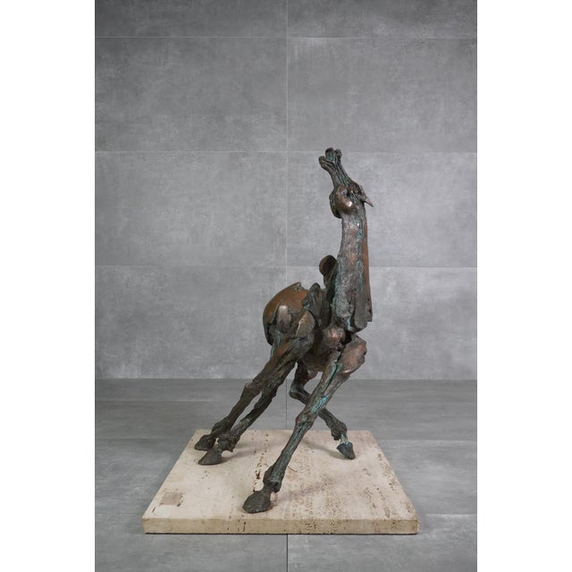 Fernando Mario Paonessa, Sete, 1980s, Bronze & Travertine, in Very Good conditions. Designed 1980 to 1989 This piece has...