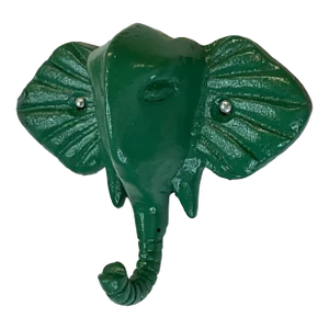 Vintage Cast Iron Elephant Hook, Newly Lacquered in Kelly Green