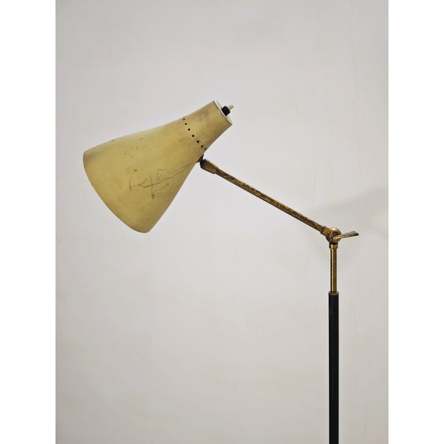 Metal Italian Brass and Marble Floor Lamp, 1950s For Sale - Image 7 of 17