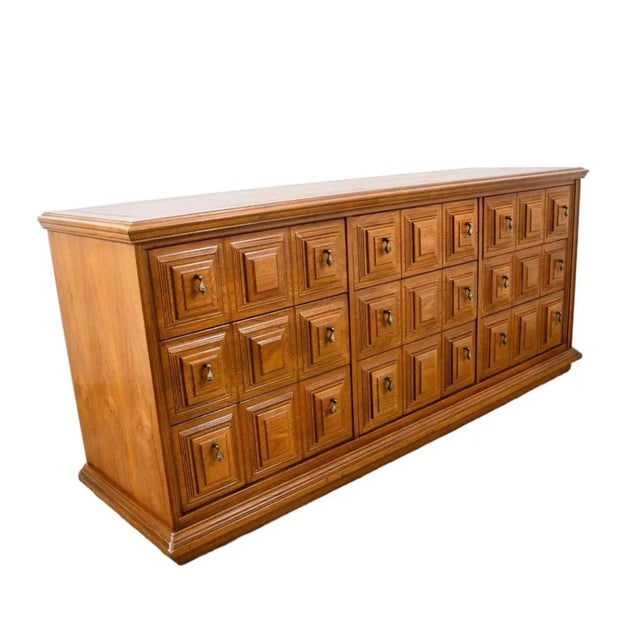 Stanley 1970s geometrical server / credenza is in wonderful vintage condition. Sturdy and well made. Signed within top...