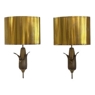Neoclassical Brass and Bronze Wall Sconces from Maison Charles, 1970s, Set of 2 For Sale