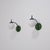 1950s Italian Curved Wall Sconces with Opaline Globes and Green Backplates, 1950s, Set of 2 For Sale - Image 5 of 11
