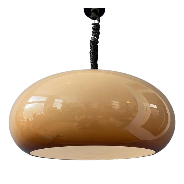 Space Age Ufo Mushroom Acrylic Glass Suspension Pendant Lamp For Sale
