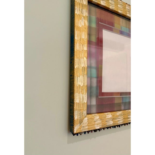 Late 20th Century Folk Art Hand Painted Triple Picture Frame For Sale - Image 4 of 8