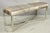 Contemporary Modern Leather Cowhide Upholstered Silver Chrome Metal X-Frame Stretcher Base Bench. Circa 21st Century, Pre-...