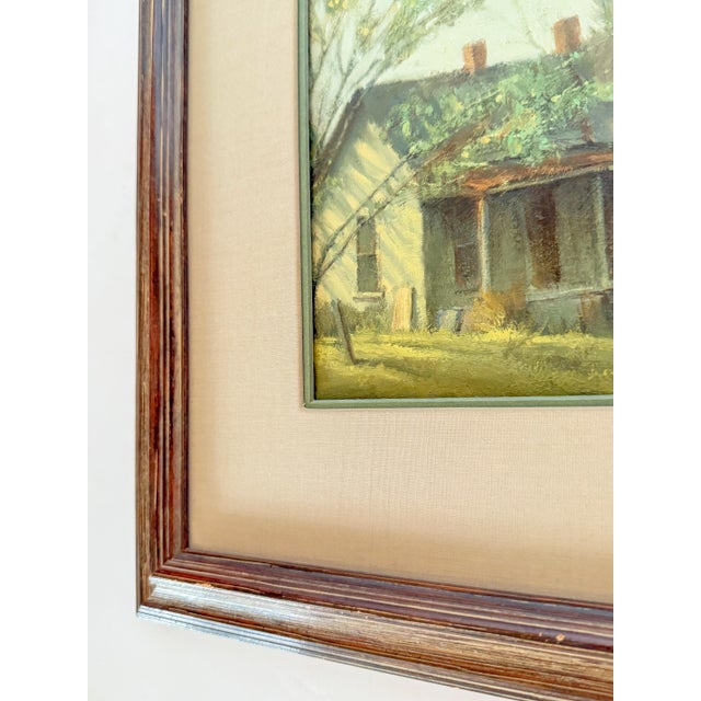 Oyster Gray Vintage Original Oil Painting, Landscape, by Steve Trower (American, 20th Century) For Sale - Image 8 of 9