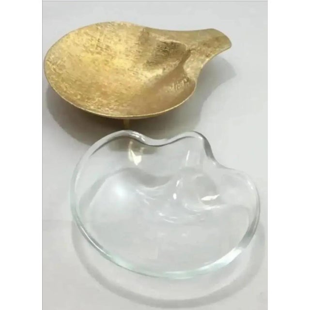 1950s Hollywood Regency 14 Kt. Gold Plated Florentine Footed Metal Salt Cellars- Set of 4 For Sale - Image 4 of 6