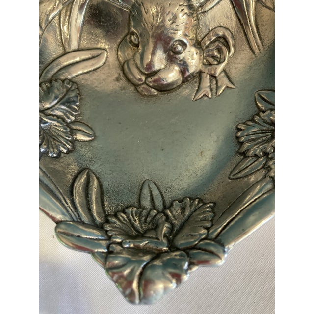 Arthur Court 1994 Heart-Shaped Bunny Dish in Sand-Cast Aluminum - Signed For Sale In Oklahoma City - Image 6 of 8