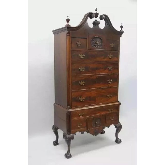 19th C. Chippendale Style Mahogany Ball and Claw Highboy Tall Chest of Drawers For Sale - Image 10 of 10
