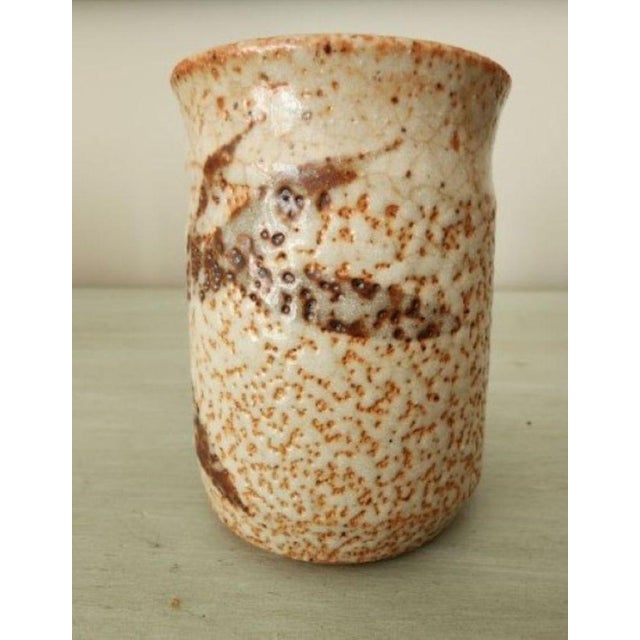 Rust and Cream Textured Studio Pottery Vessels, Set of 5 For Sale - Image 11 of 13