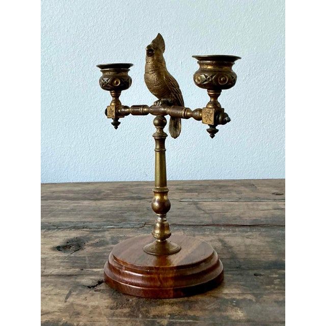 Vintage Boho Gilt Candlestick For Sale - Image 11 of 12