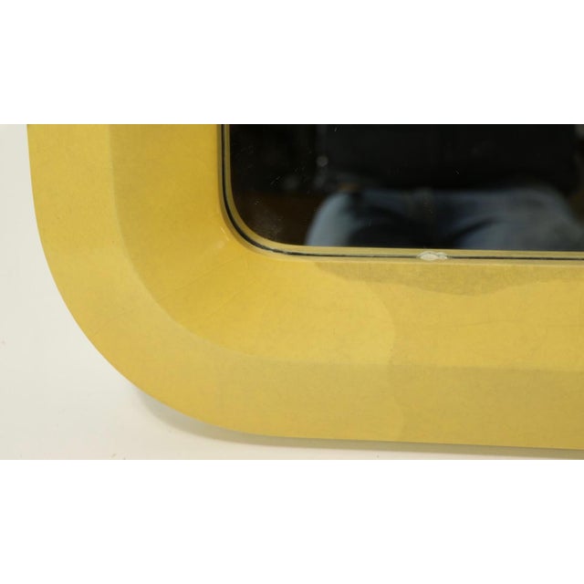Mid 20th Century Large Lacquered Parchment and Chrome Framed Mirror after Karl Springer For Sale - Image 5 of 12