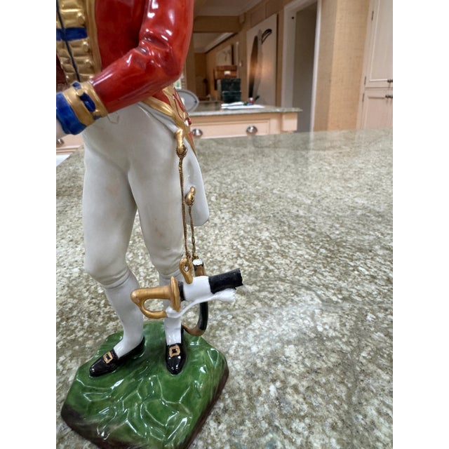 1910s Sitzendorf German Porcelain Figurine of Coldstream Guards Officer Circa 1830 For Sale - Image 5 of 7