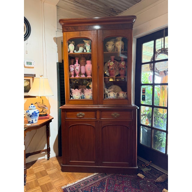English Antique Mahogany Bookcase, 1800s For Sale - Image 9 of 11