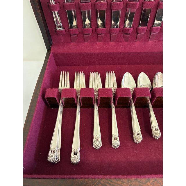 Metal 1847 Rogers Bros Eternally Yours Silverplate Flatware, 52-Piece Set With Chest For Sale - Image 7 of 12