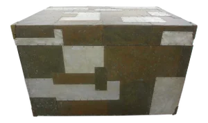 Paul Evans Style Cityscape Patchwork Burlwood Chest