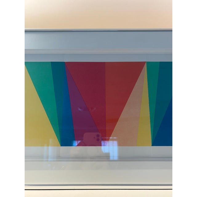 Metal 1970s Max Bill Signed Limited Edition Geometric Rainbow Abstract Lithograph Painting 68/100 For Sale - Image 7 of 14