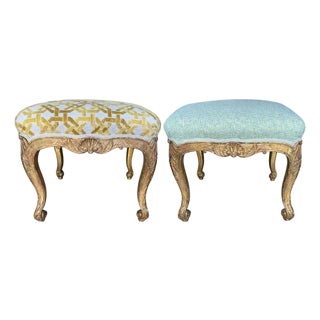French Giltwood Tabourets, Mid-18th Century For Sale