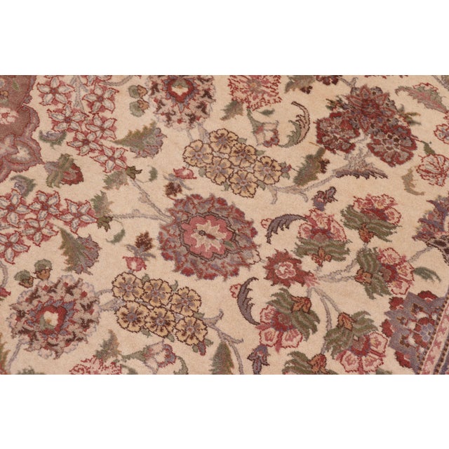 Shabby Chic Kashan Pak-Persian Ivory/Brown Wool Rug - 9'1'' X 12'1'' For Sale In New York - Image 6 of 9