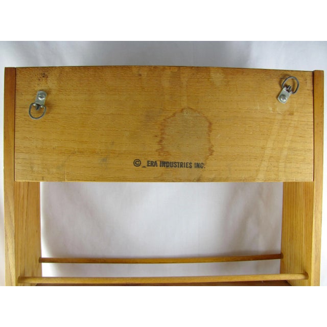 Mid 20th Century 15-3/4" Mid Century Era Industries Evelyn Ackerman Carved Wood Spice Jar Rack For Sale - Image 5 of 12