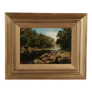 Antique Painting of a Landscape With River by Harry Phelan Gibb For Sale