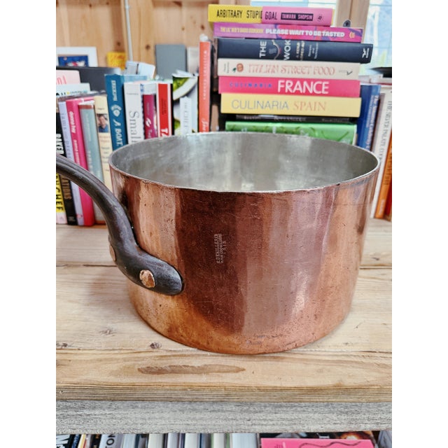 Copper Huge Antique French Dehillerin Copper Pot For Sale - Image 8 of 8