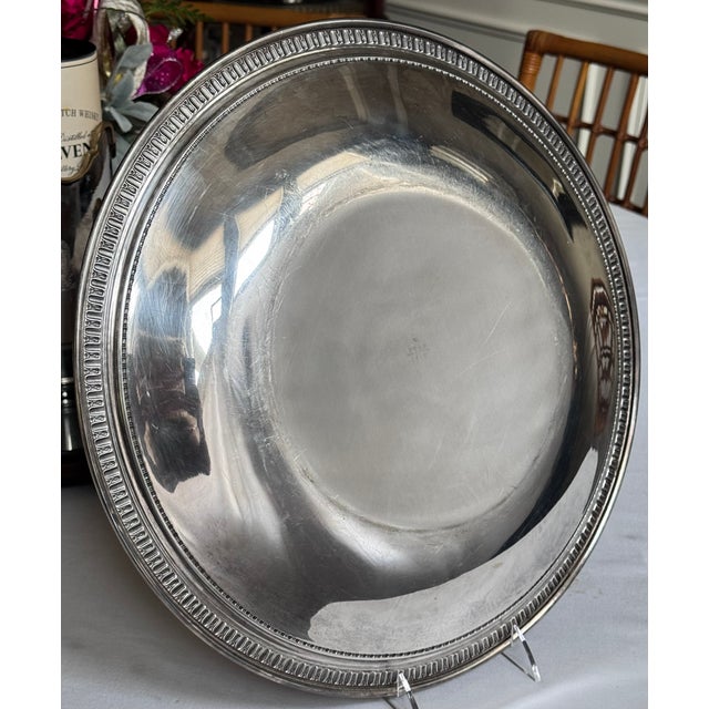 Mid 20th Century Vintage Reed & Barton Large Silver Plated Bowl For Sale - Image 5 of 7
