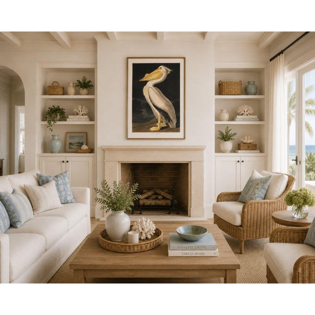 American American White Pelican (Audubon), Vintage Art Print Reproduction, 20″ × 30″ For Sale - Image 3 of 9