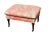 Red Custom Cr Laine Coral Botanical Cocktail Ottoman | Luxury Designer Upholstered Coffee Table Ottoman With Turned Wood Legs & Brass Casters For Sale - Image 8 of 11