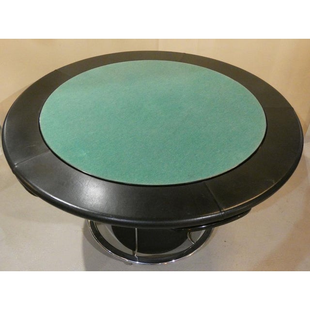 Metal Game Table in Leather and Steel, Italy, 1970s For Sale - Image 7 of 18