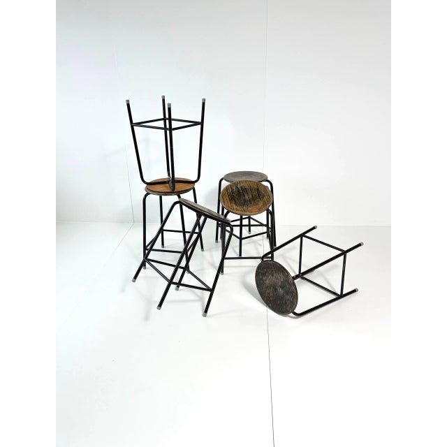 Vintage Industrial Bar Stool by Schmitz For Sale - Image 4 of 16