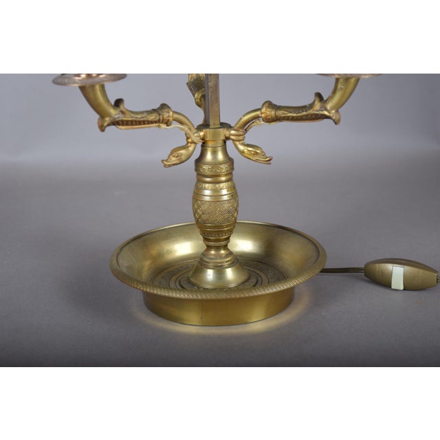 Antique Empire Bronze Bouillotte Lamp with Swan Motifs, 1910s For Sale - Image 14 of 16
