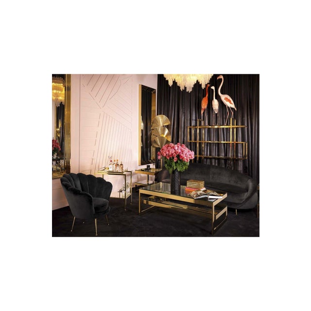 Eichholtz Trapezium Black Scalloped Accent Chair Chairish