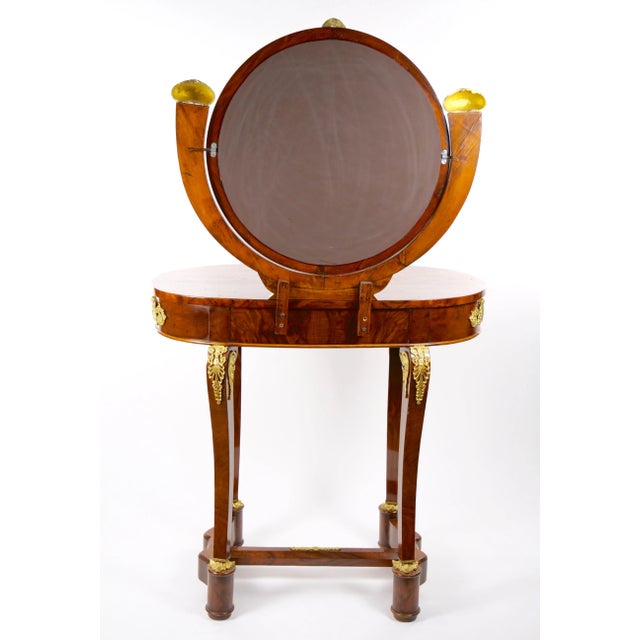 19th Century French Neoclassical Mahogany Vanity With Ormolu Mounts For Sale - Image 12 of 13