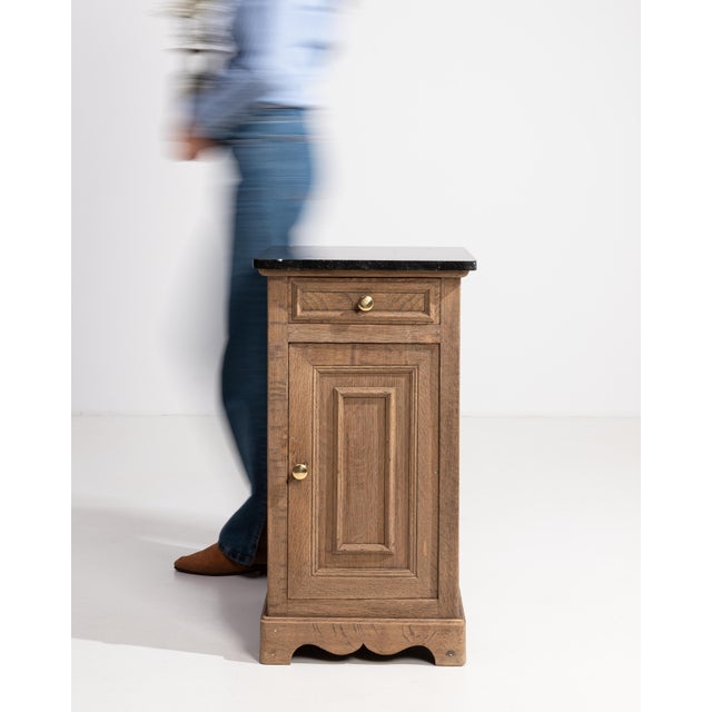 Early 20th Century Oak Louis Philippe Side Table With Marble Top For Sale - Image 13 of 17