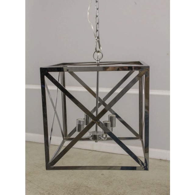 Modern Design Chrome Cube Light Fixture For Sale - Image 9 of 9