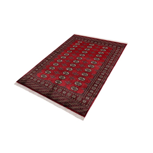Art Deco Rustic Bokhara Mann Red/Beige Hand Knotted Wool Rug For Sale - Image 3 of 10