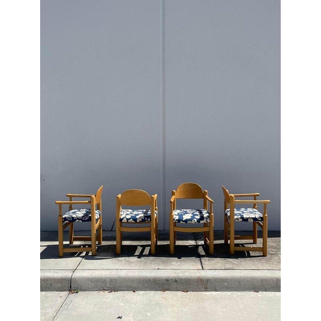 Set of 4 1970s Upholstered Hank Lowenstein Padova Arm Chairs The Padova armchair, designed by Hank Lowenstein in the...
