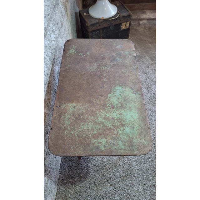 Early 20th Century Iron Folding Bistro Garden Table For Sale - Image 3 of 9