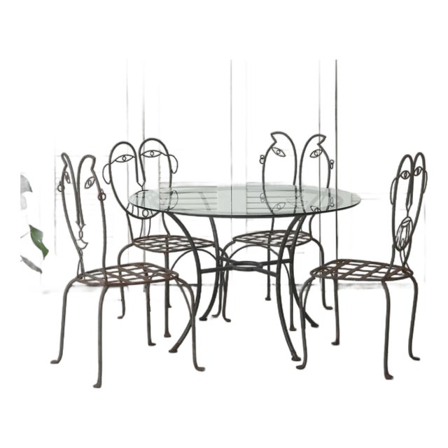 Face Chair + Table Set of 5 For Sale