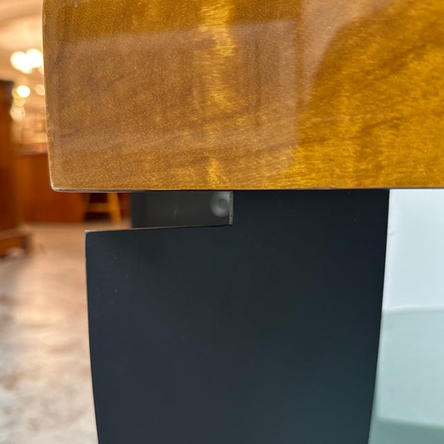 Postmodern Figured Maple + Frosted Glass End Tables For Sale - Image 11 of 12