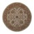 8' Round Ivory Hand-Knotted Wool Rosette Border Detail Traditional Carpet Rug For Sale