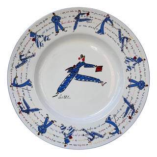 Large Porcelain Plate by Sonia Rykiel, France, 1990s For Sale