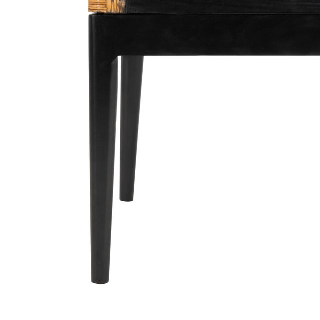 Wood Woven Back Armchair in Brown & White For Sale - Image 7 of 8