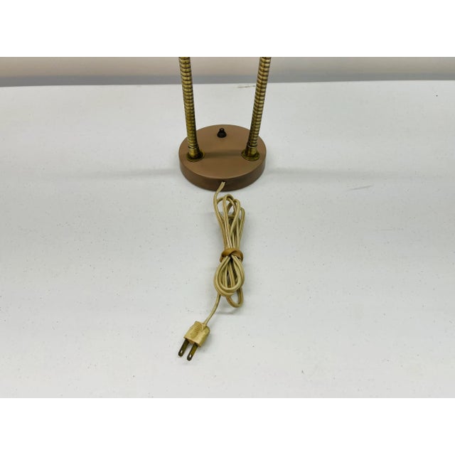 Gray Vintage 1950s Double Gooseneck Table Lamp For Sale - Image 8 of 10