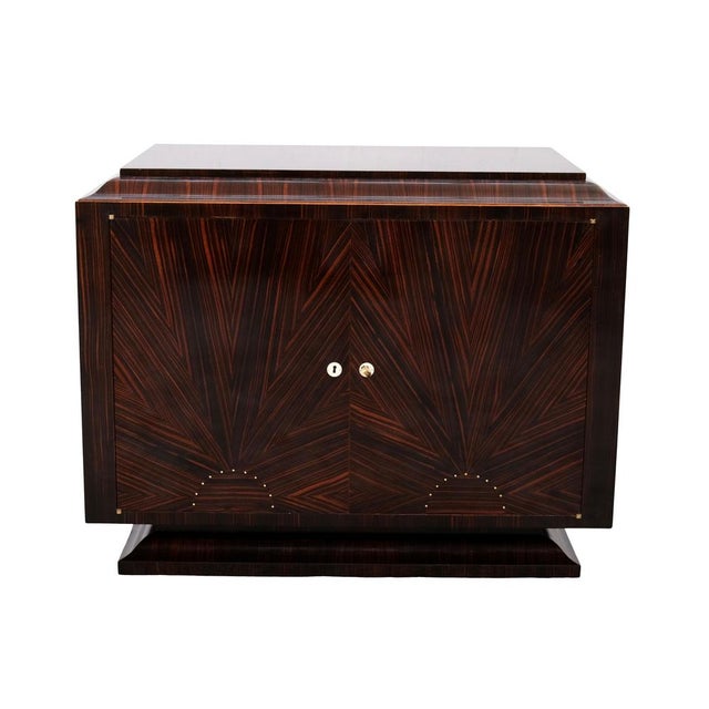 Vintage Art Deco Chest of Drawers with Geometric Veneer, 1930s For Sale - Image 12 of 12